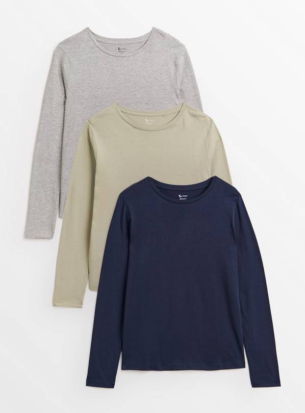 Plain Regular Fit Long Sleeve Tops 3 Pack 18